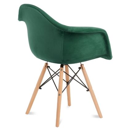 CONJUNTO 2x Cadeira de refeição NEREA 80x60,5 cm verde/faia