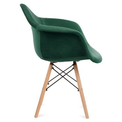 CONJUNTO 2x Cadeira de refeição NEREA 80x60,5 cm verde/faia
