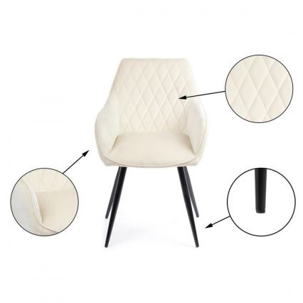 CONJUNTO 2x Cadeira de refeição SAMETTI creme