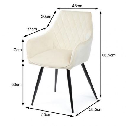 CONJUNTO 2x Cadeira de refeição SAMETTI creme