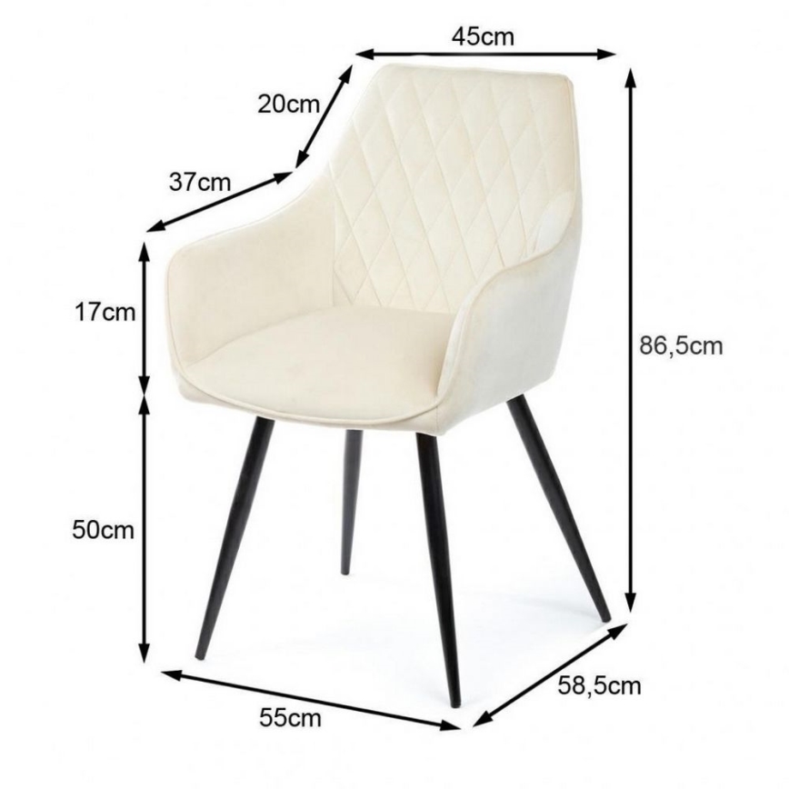 CONJUNTO 2x Cadeira de refeição SAMETTI creme