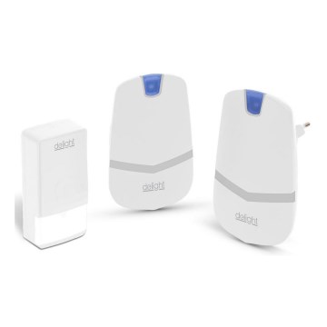 CONJUNTO 2x Campainha de tomada sem fios  230V IP44 branca