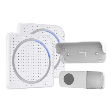 CONJUNTO 2x Campainha de tomada sem fios 230V IP56 branco