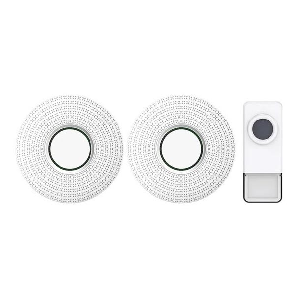 CONJUNTO 2x Campainha sem fios 230V IP55 branco