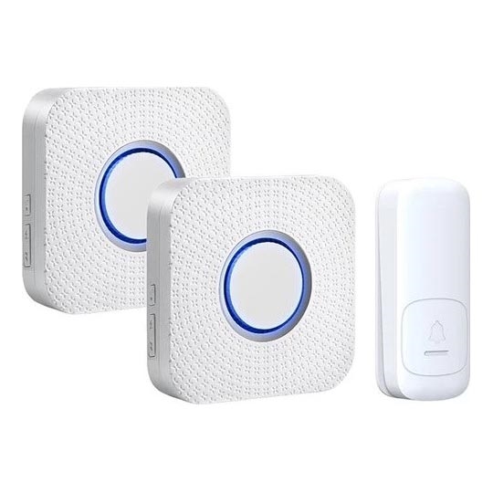 CONJUNTO 2x Campainhas Sem Fios Plug-in cinético 230V branco