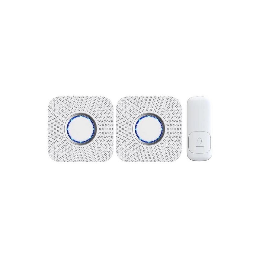 CONJUNTO 2x Campainhas Sem Fios Plug-in cinético 230V branco
