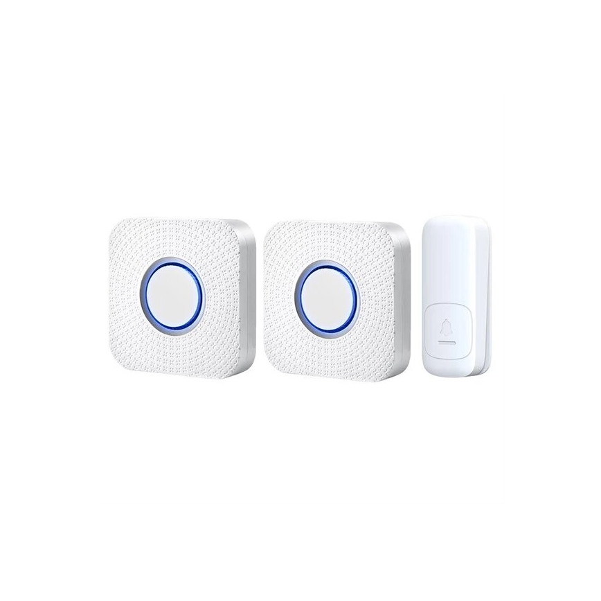 CONJUNTO 2x Campainhas Sem Fios Plug-in cinético 230V branco
