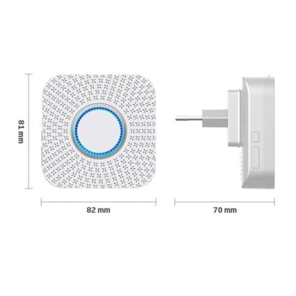 CONJUNTO 2x Campainhas Sem Fios Plug-in cinético 230V branco