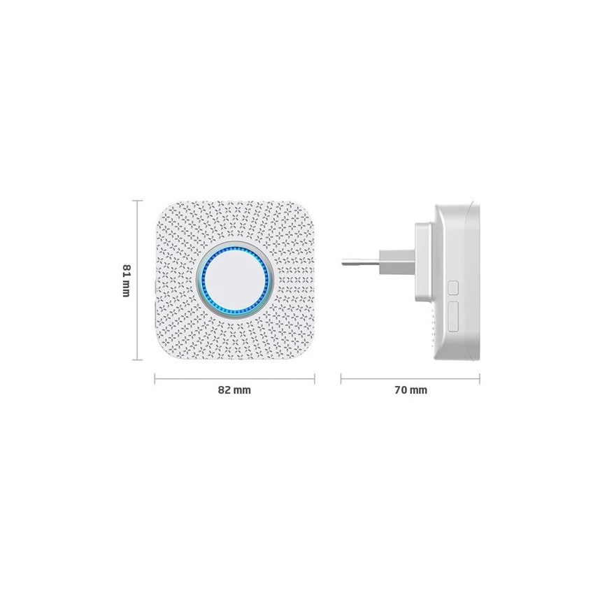 CONJUNTO 2x Campainhas Sem Fios Plug-in cinético 230V branco