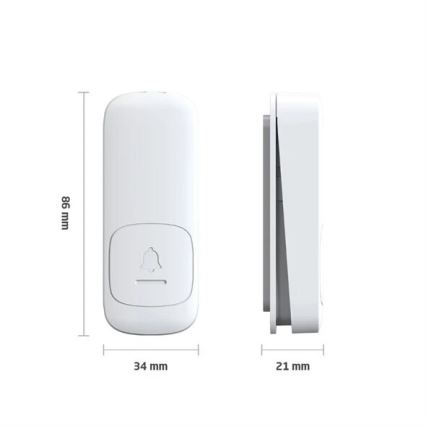 CONJUNTO 2x Campainhas Sem Fios Plug-in cinético 230V branco