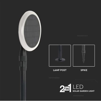 CONJUNTO 2x Candeeiro solar ajustável LED GARDEN LED/3W/5V 42-80 cm 3000K IP65