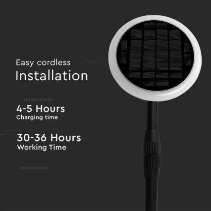 CONJUNTO 2x Candeeiro solar ajustável LED GARDEN LED/3W/5V 42-80 cm 3000K IP65