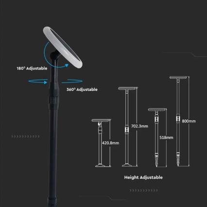 CONJUNTO 2x Candeeiro solar ajustável LED GARDEN LED/3W/5V 42-80 cm 3000K IP65
