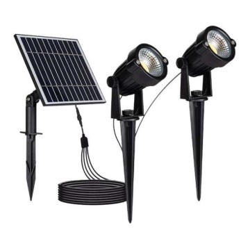 CONJUNTO 2x Candeeiro solar exterior LED 2xLED/1,2W/3,7V IP65 3000K
