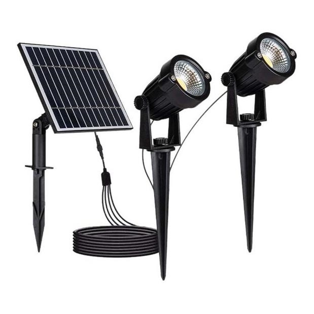CONJUNTO 2x Candeeiro solar exterior LED 2xLED/1,2W/3,7V IP65 3000K