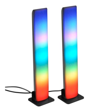 CONJUNTO 2x Candeeiros de mesa LED RGB com regulação GAMER LED/5W/5V + comando