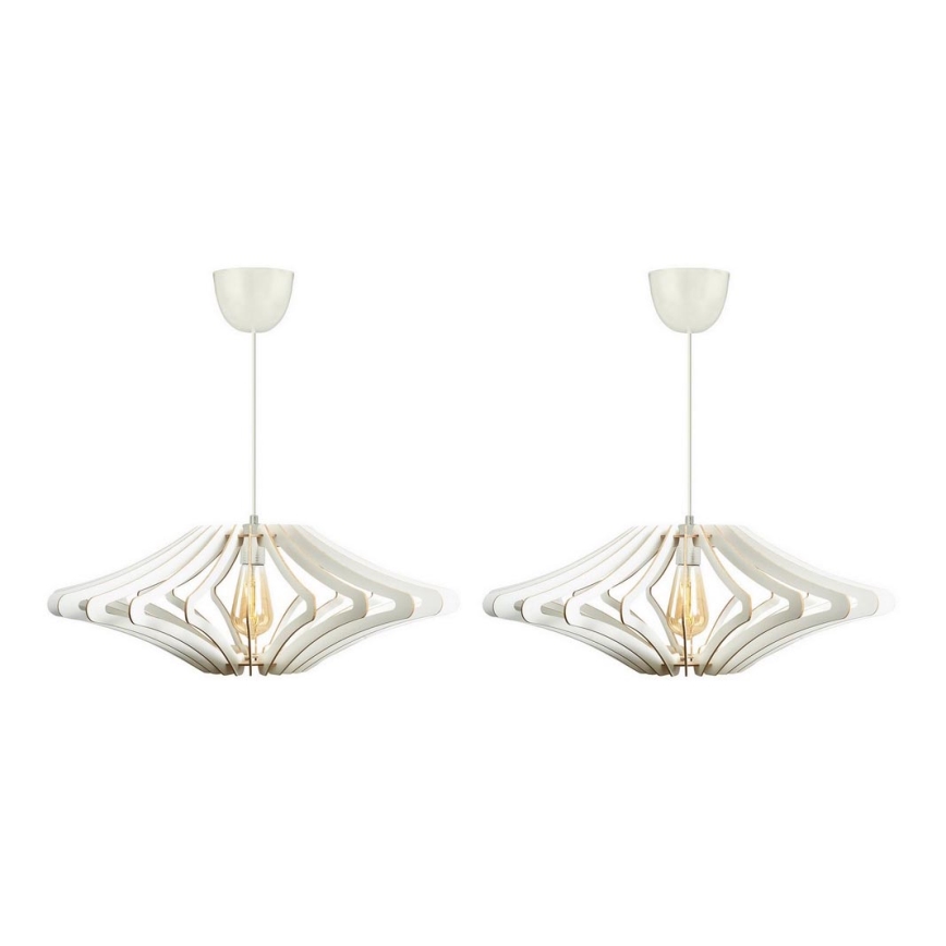 CONJUNTO 2x Candelabro suspenso 1xE27/60W/230V branco diâmetro 47 cm