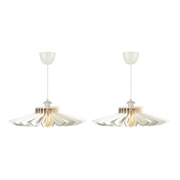 CONJUNTO 2x Candelabro suspenso 1xE27/60W/230V branco diâmetro 52 cm