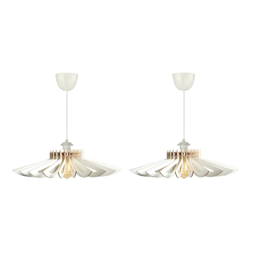 CONJUNTO 2x Candelabro suspenso 1xE27/60W/230V branco diâmetro 52 cm