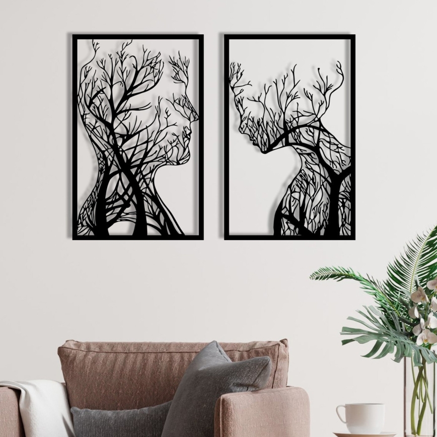 CONJUNTO 2x Decorações de parede 86x63 cm Árvore da Vida metal