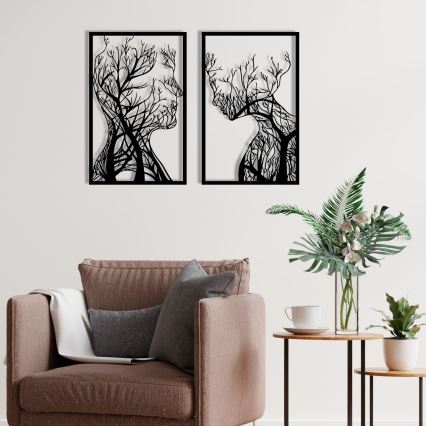 CONJUNTO 2x Decorações de parede 86x63 cm Árvore da Vida metal