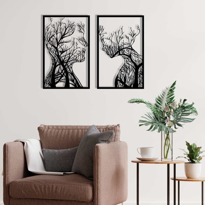 CONJUNTO 2x Decorações de parede 86x63 cm Árvore da Vida metal