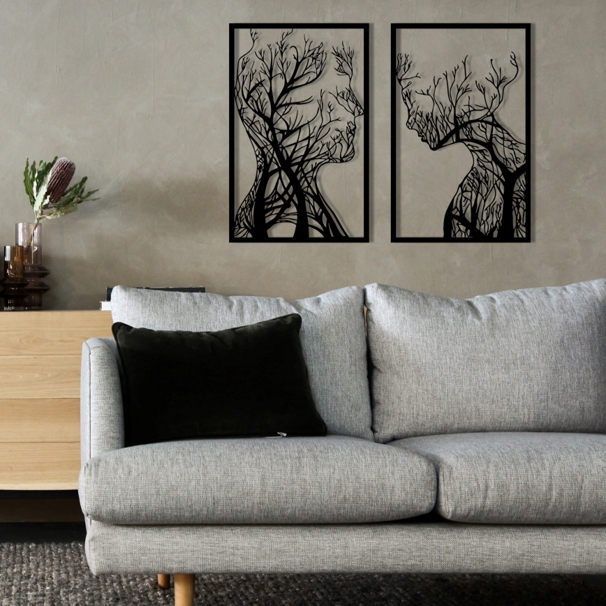 CONJUNTO 2x Decorações de parede 86x63 cm Árvore da Vida metal