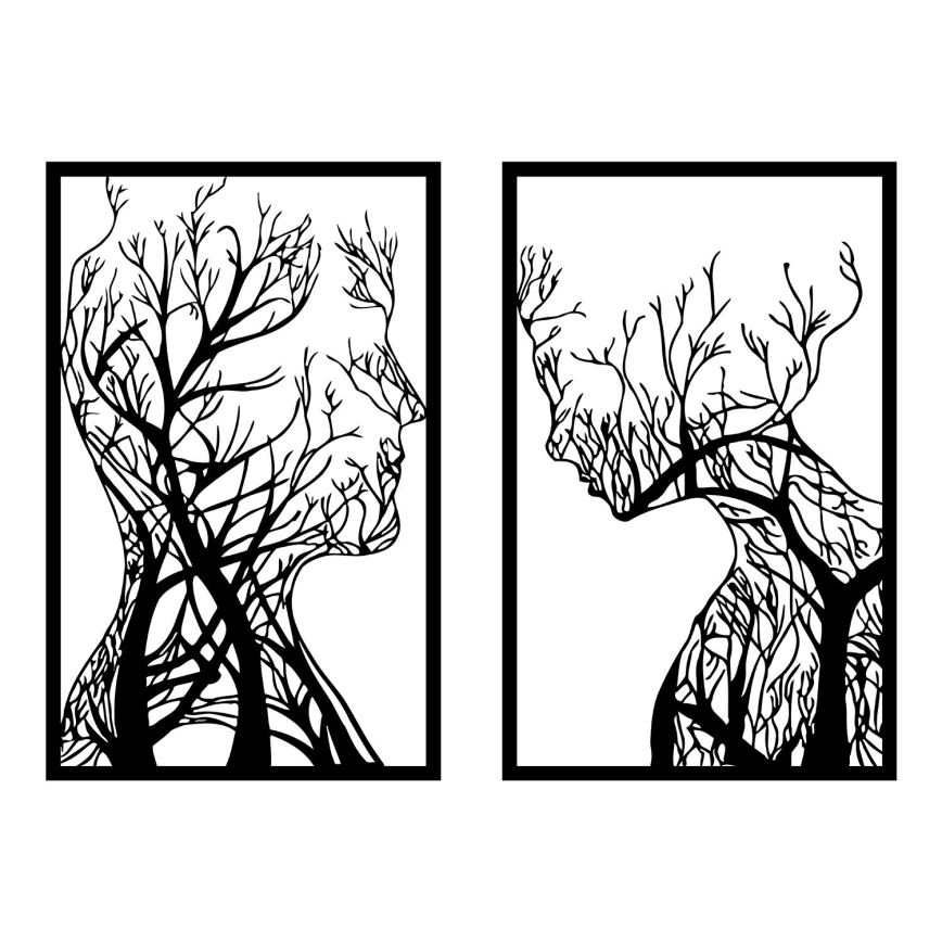 CONJUNTO 2x Decorações de parede 86x63 cm Árvore da Vida metal