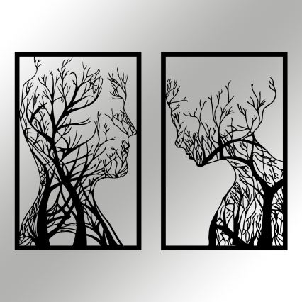CONJUNTO 2x Decorações de parede 86x63 cm Árvore da Vida metal
