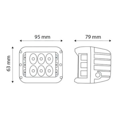 CONJUNTO 2x Foco para automóvel LED CREE LED/27W/10-30V IP67