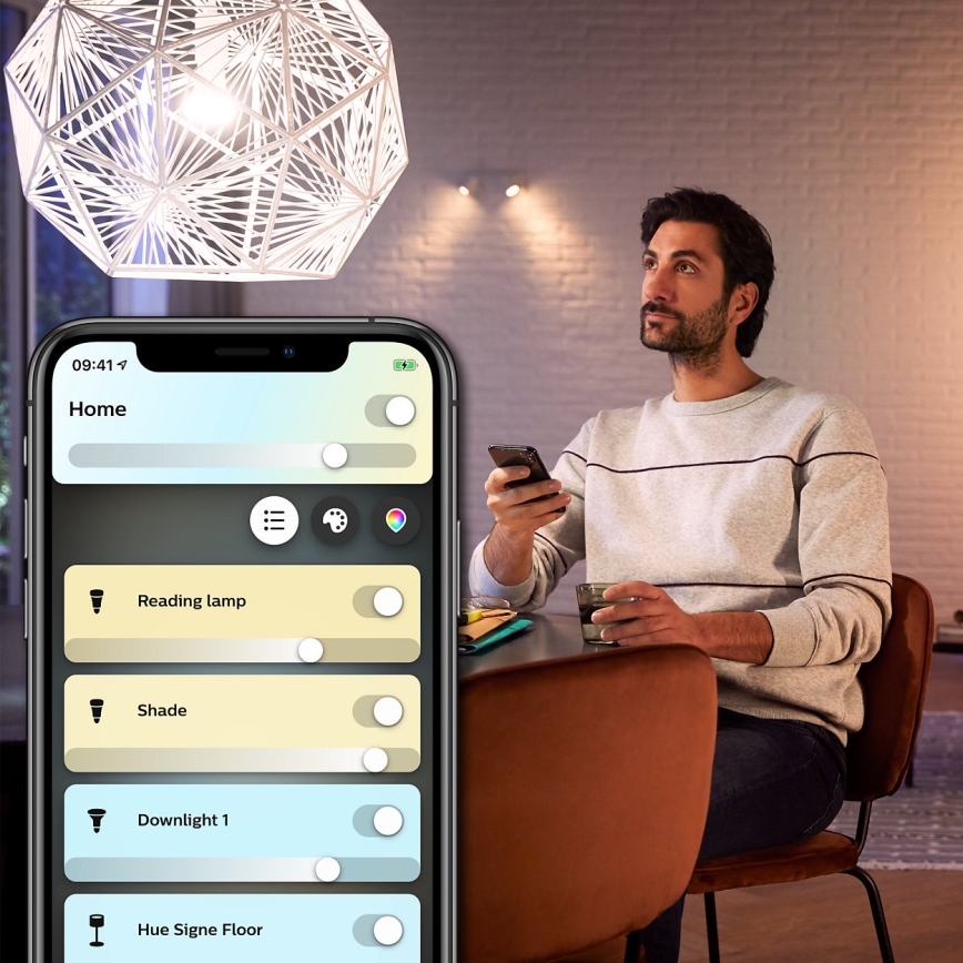 CONJUNTO 2x Lâmpada fosca LED Philips Hue WHITE AMBIANCE B39 E14/4W/230V 2200K - 6500K