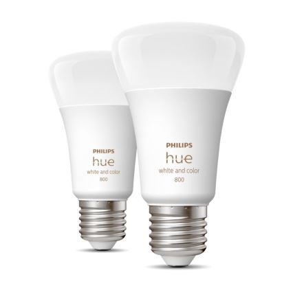 CONJUNTO 2x Lâmpada LED com regulação Philips Hue White And Color Ambiance A60 E27/6,5W/230V 2000-6500K