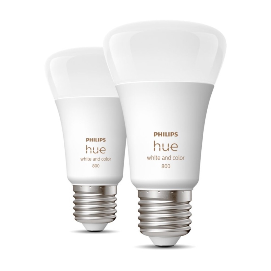 CONJUNTO 2x Lâmpada LED com regulação Philips Hue White And Color Ambiance A60 E27/6,5W/230V 2000-6500K