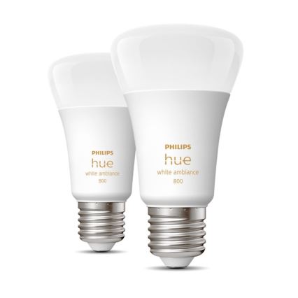 CONJUNTO 2x Lâmpada LED com regulação Philips Hue WHITE AMBIANCE E27/6W/230V 2200-6500K