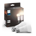 CONJUNTO 2x Lâmpada LED com regulação Philips Hue WHITE E27/9,5W/230V 2700K