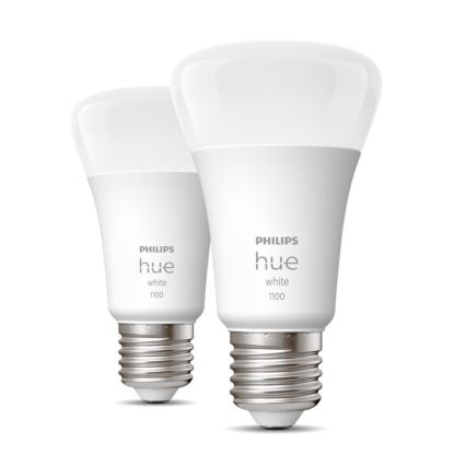 CONJUNTO 2x Lâmpada LED com regulação Philips Hue WHITE E27/9,5W/230V 2700K