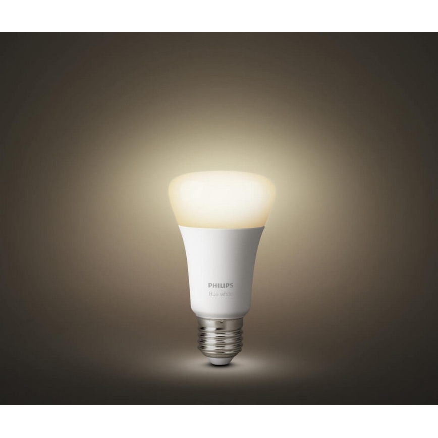 CONJUNTO 2x Lâmpada LED com regulação Philips Hue WHITE E27/9W/230V 2700K
