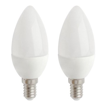 CONJUNTO 2x Lâmpada LED E14/5,5W/230V 2700K - Attralux