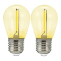 CONJUNTO 2x Lâmpada LED PARTY E27/0,3W/36V amarelo