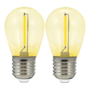 CONJUNTO 2x Lâmpada LED PARTY E27/0,3W/36V amarelo