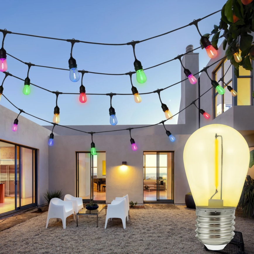 CONJUNTO 2x Lâmpada LED PARTY E27/0,3W/36V amarelo