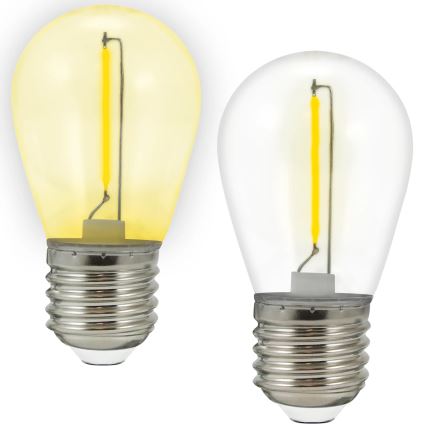 CONJUNTO 2x Lâmpada LED PARTY E27/0,3W/36V amarelo