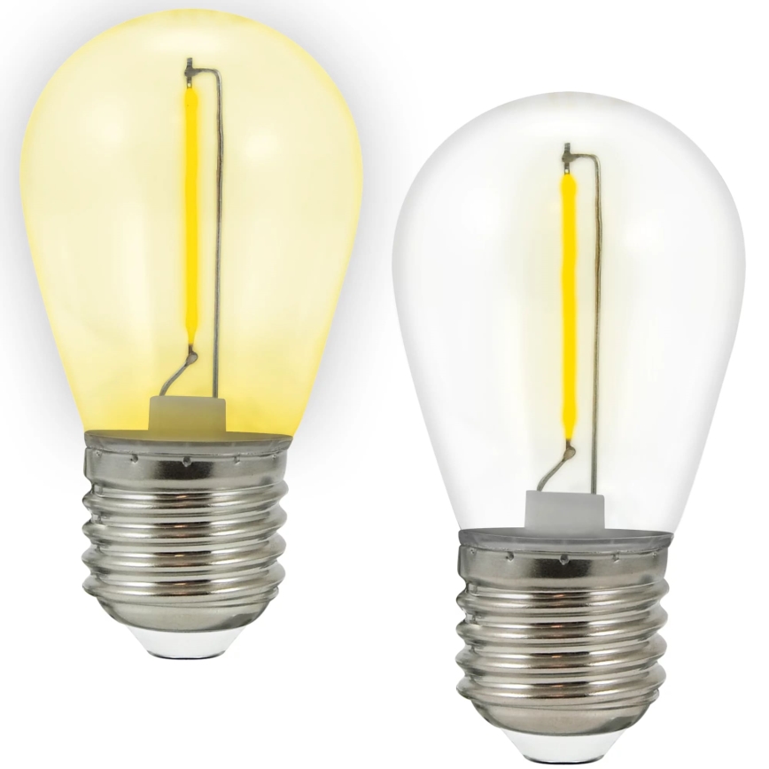 CONJUNTO 2x Lâmpada LED PARTY E27/0,3W/36V amarelo