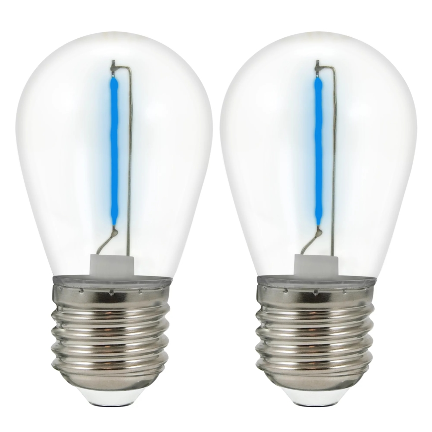 CONJUNTO 2x Lâmpada LED PARTY E27/0,3W/36V azul