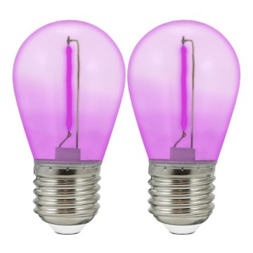 CONJUNTO 2x Lâmpada LED PARTY E27/0,3W/36V roxo