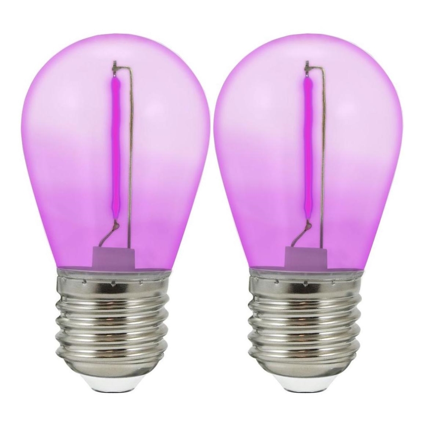 CONJUNTO 2x Lâmpada LED PARTY E27/0,3W/36V roxo