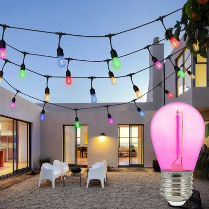 CONJUNTO 2x Lâmpada LED PARTY E27/0,3W/36V roxo