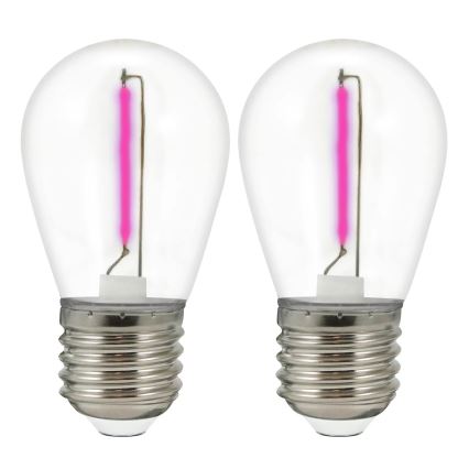 CONJUNTO 2x Lâmpada LED PARTY E27/0,3W/36V roxo