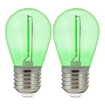 CONJUNTO 2x Lâmpada LED PARTY E27/0,3W/36V verde