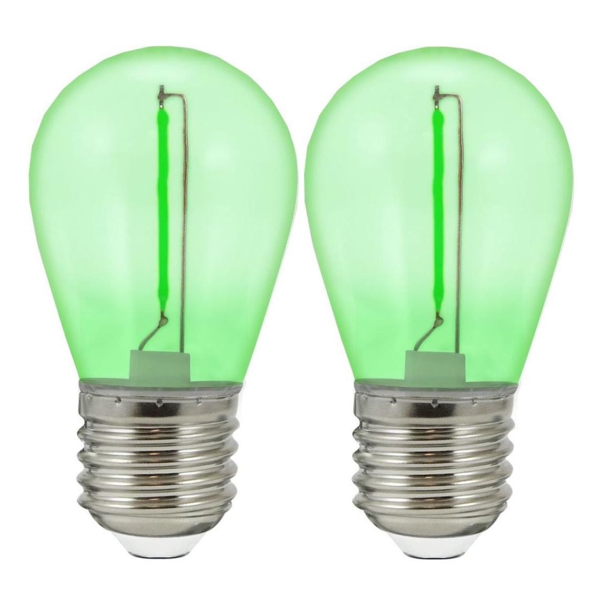 CONJUNTO 2x Lâmpada LED PARTY E27/0,3W/36V verde